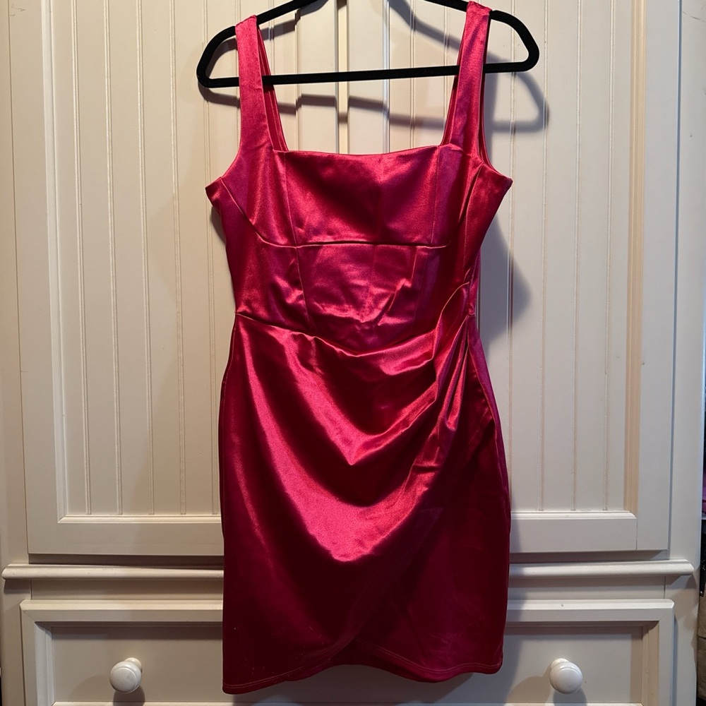 Windsor Fuchsia Satin Mini Dress